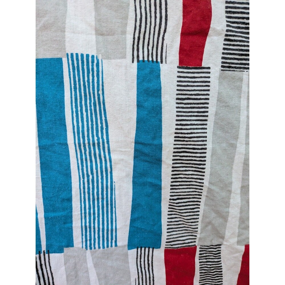 IKEA DUVET Cover + Pillow Case Red Teal Tan Geometric LAPPLJUNG RAND Full Queen - Picture 4 of 4